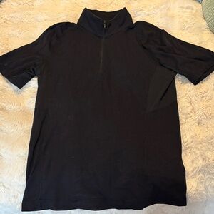 Lululemon Men's Black Short-Sleeve Half-Zip Shirt